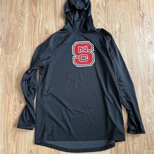 Black Hoodie with Red NC State Logo
